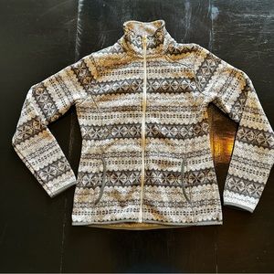 Eddie Bauer Small Gray Black Zip Up Sweater Christmas Winter Fall Holidays